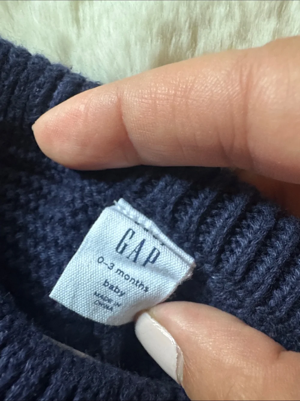 GAP Navy Knit Baby Hat, Pants & Booties Set